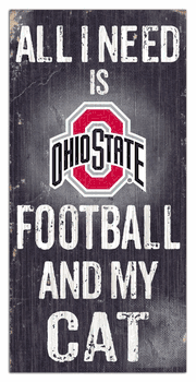 Ohio State Buckeyes Football and My Cat 6x12 Sign