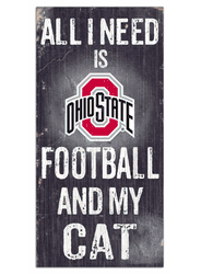 Ohio State Buckeyes Football and My Cat 6x12 Sign
