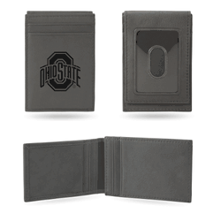 Ohio State Buckeyes Gray Laser Engraved Front Pocket Wallet