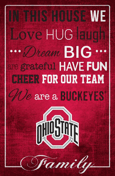 Ohio State Buckeyes In This House 17x26