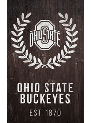 Ohio State Buckeyes Laurel Wreath 11x19 Sign