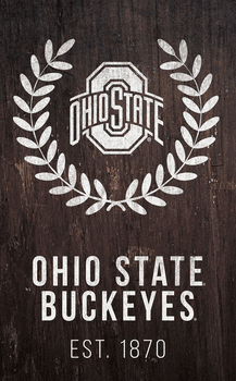 Ohio State Buckeyes Laurel Wreath 11x19 Sign
