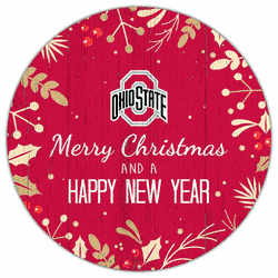 Ohio State Buckeyes Merry Christmas & New Year 12in Circle
