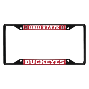 Ohio State Buckeyes Metal License Plate Frame Black Finish