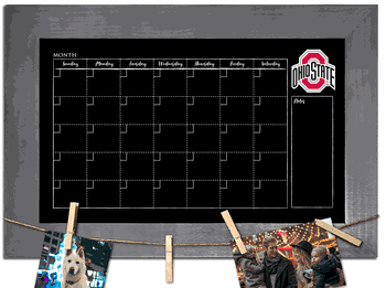 Ohio State Buckeyes Monthly Chalkboard with frame & clothespins 11x19 Sign