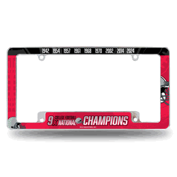 Ohio State Buckeyes Multi Champ 12" x 6" Chrome All Over Automotive License Plate Frame
