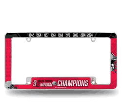 Ohio State Buckeyes Multi Champ 12" x 6" Chrome All Over Automotive License Plate Frame for Car/Truck/SUV