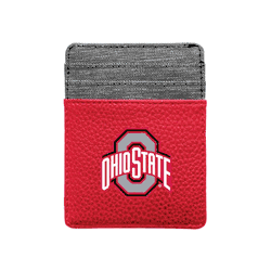 Ohio State Buckeyes Pebble Front Pocket Wallet Light Red