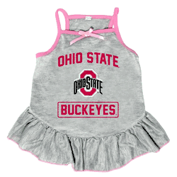 Ohio State Buckeyes Pet Dress Grey Type Medium