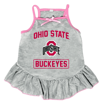 Ohio State Buckeyes Pet Dress Grey Type Medium