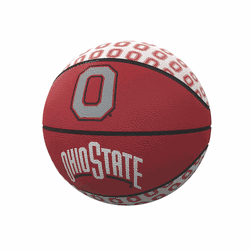 Ohio State Buckeyes Repeating Logo Mini-Size Rubber Basketball