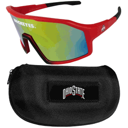 Ohio State Buckeyes Shield Sunglasses with Case