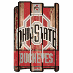 Ohio State Buckeyes Sign 11x17 Wood Fence Style