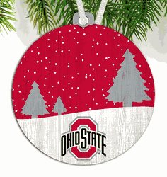 Ohio State Buckeyes Snow Scene Ornament