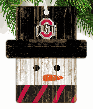 Ohio State Buckeyes Snowman Ornament