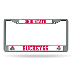 Ohio State Buckeyes Standard Chrome Frame with Plastic Inserts 12" x 6" Car/Truck Auto Accessory
