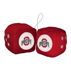 Ohio State Buckeyes Team Color Fuzzy Dice Dcor 3" Set