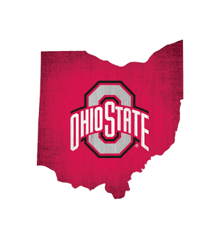 Ohio State Buckeyes Team Color Logo State Sign