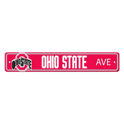 Ohio State Buckeyes Team Color Street Sign Dcor 4in. X 24in. Lightweight