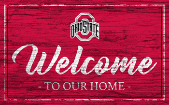 Ohio State Buckeyes Team Color Welcome 11x19 Sign