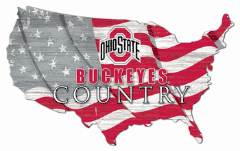 Ohio State Buckeyes USA Shape Flag Cutout