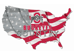 Ohio State Buckeyes USA Shape Flag Cutout