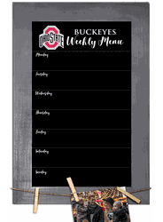 Ohio State Buckeyes Weekly Chalkboard with frame & clothespins 11x19 Sign