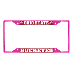 Ohio State Pink Metal License Plate Frame - 6.25"x12.25"