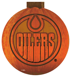 Oilers 12 in. Halloween Pumpkin Sign