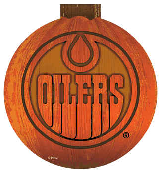 Oilers 12 in. Halloween Pumpkin Sign
