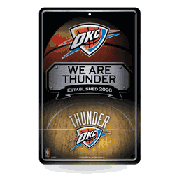 Oklahoma City Thunder  11" x 17" Metal Home Dcor Sign