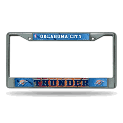 Oklahoma City Thunder  12" x 6" Chrome Frame With Decal Inserts