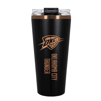 Oklahoma City Thunder 32oz Black and Copper Big Slim with Straw