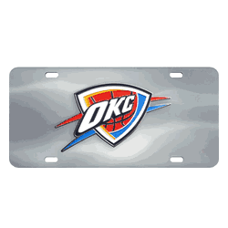 Oklahoma City Thunder 3D Stainless Steel License Plate