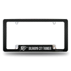 Oklahoma City Thunder Black 12" x 6" Chrome All Over Automotive License Plate Frame