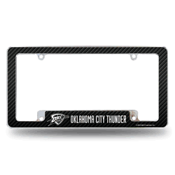 Oklahoma City Thunder Black 12" x 6" Chrome All Over Automotive License Plate Frame for Car/Truck/SUV