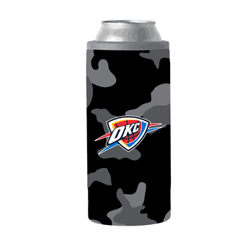 Oklahoma City Thunder Black Camo 12oz Slim Can Coolie
