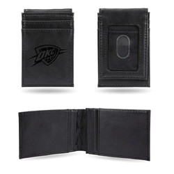 Oklahoma City Thunder Black Laser Engraved Front Pocket Wallet