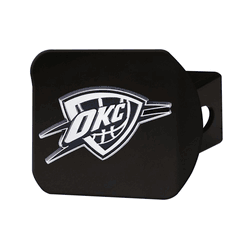 Oklahoma City Thunder Black Metal Hitch Cover with Metal Chrome 3D Emblem