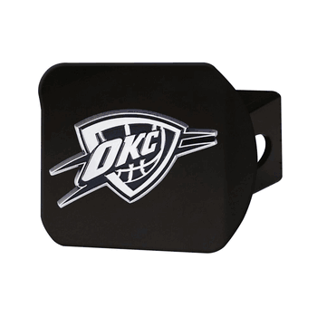 Oklahoma City Thunder Black Metal Hitch Cover with Metal Chrome 3D Emblem