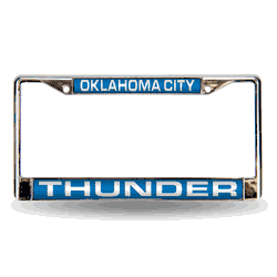 Oklahoma City Thunder Blue 12" x 6" Laser Cut Chrome Frame