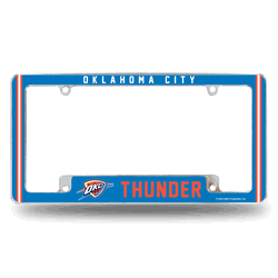 Oklahoma City Thunder Classic 12" x 6" Chrome All Over Automotive License Plate Frame