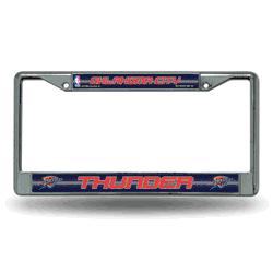 Oklahoma City Thunder Classic 12" x 6" Silver Bling Chrome Car/Truck/SUV Auto Accessory