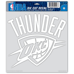 Oklahoma City Thunder Decal 8x8 Die Cut White