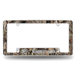 Oklahoma City Thunder Mossy Oak 12" x 6" Chrome All Over Automotive License Plate Frame