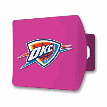 Oklahoma City Thunder Pink Metal Hitch Cover with  3D Color Emblem
