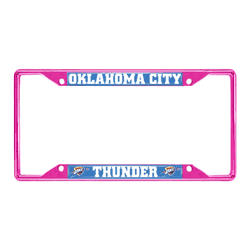 Oklahoma City Thunder Pink Metal License Plate Frame - 6.25"x12.25"