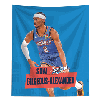 Oklahoma City Thunder Shai Gilgeous-Alexander NBA Printed Wall Hanging 50x60 inches