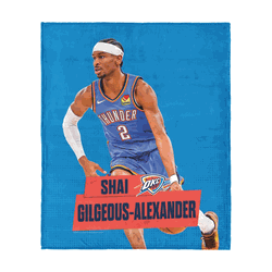 Oklahoma City Thunder Shai Gilgeous-Alexander NBA  Silk Touch Throw Blanket 50x60 inches
