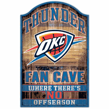 Oklahoma City Thunder Sign 11x17 Wood Fan Cave Design